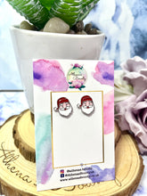 Load image into Gallery viewer, Sterling Silver Santa Face Studs