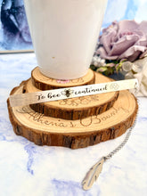 Load image into Gallery viewer, To Bee Continued Bookmark – Stainless Steel Bee Bookmark with Feather Charm