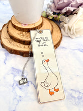 Load image into Gallery viewer, Silly Goose Bookmark – “You’re On This Page” Stainless Steel Bookmark
