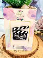 Load image into Gallery viewer, Lights Camera Action Enamel Pin – Film Clapperboard Pin Badge
