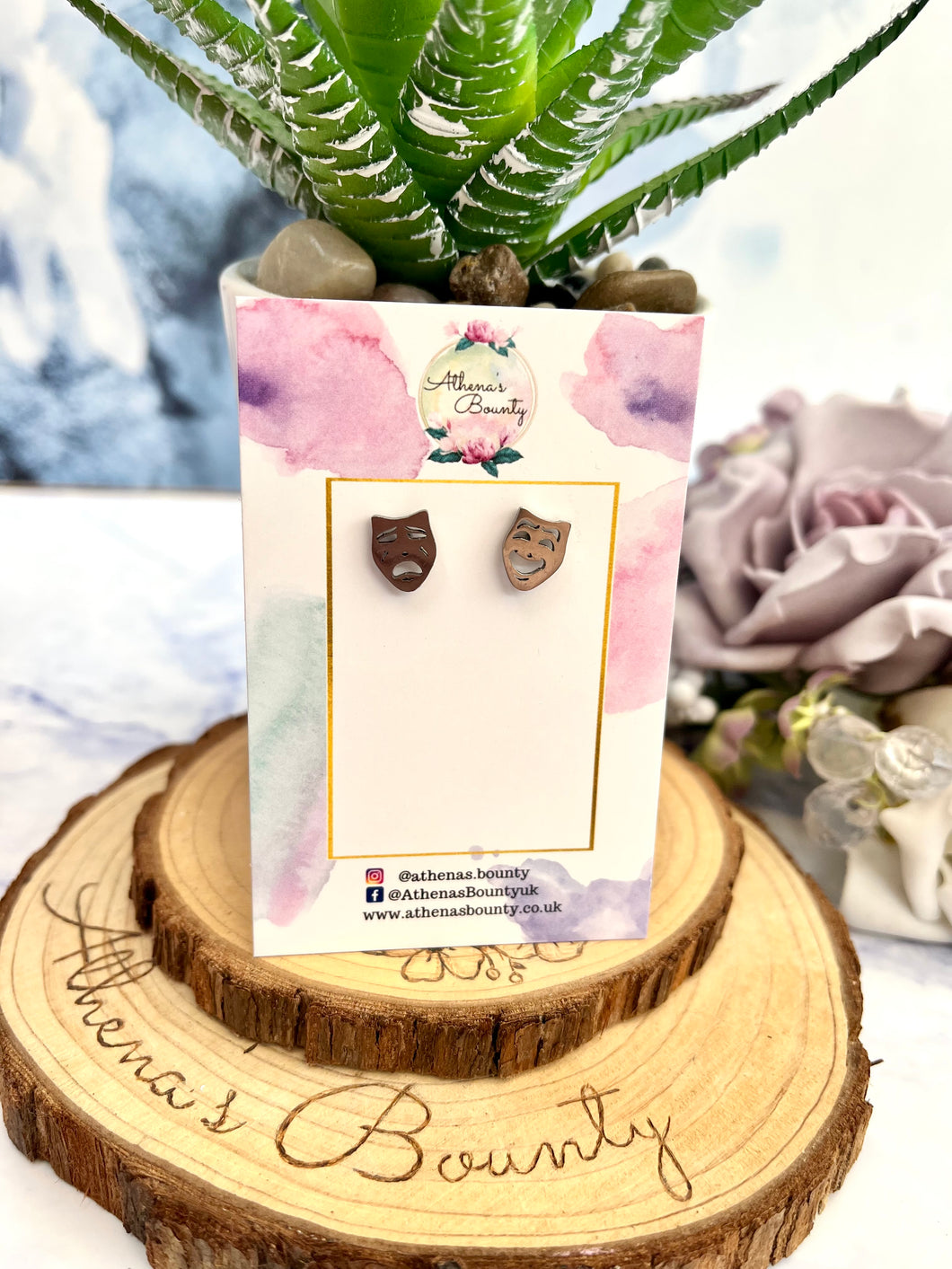 Theatre mask Stud