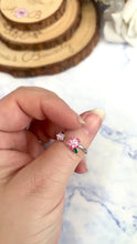 Load and play video in Gallery viewer, Blossom – Adjustable Cherry Blossom Fidget Spinner Ring with Pink Stone

